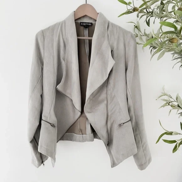 Faux Suede Grey Blazer - Picture 1 of 5